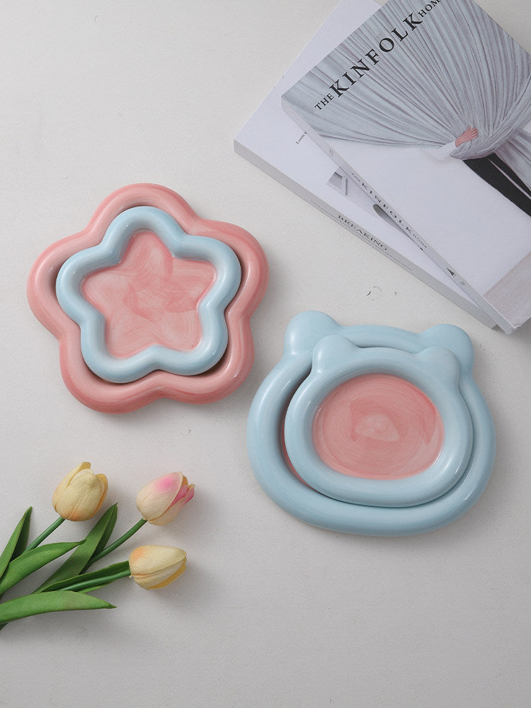 Flat Whisker-Friendly Ceramic Plate for Wet Food & Treats