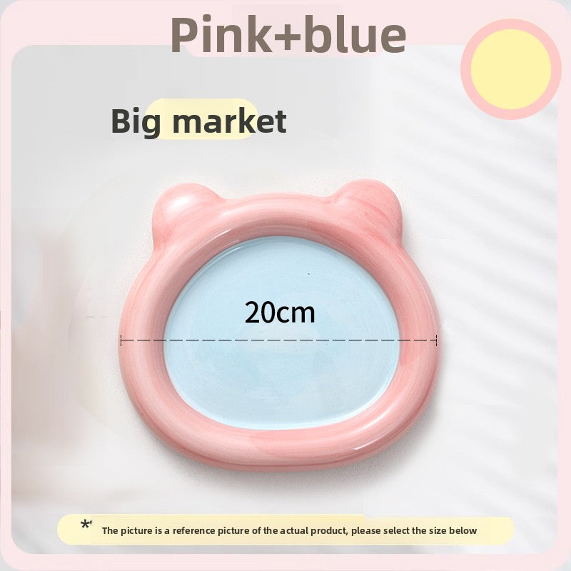 Flat Whisker-Friendly Ceramic Plate for Wet Food & Treats