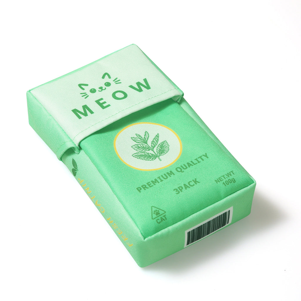 Meow Catnip Rolls, Premium 3-Pack Plush Chew Stick Set | Dental & Play Toy