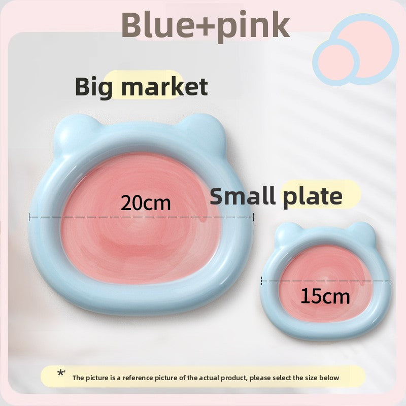 Flat Whisker-Friendly Ceramic Plate for Wet Food & Treats