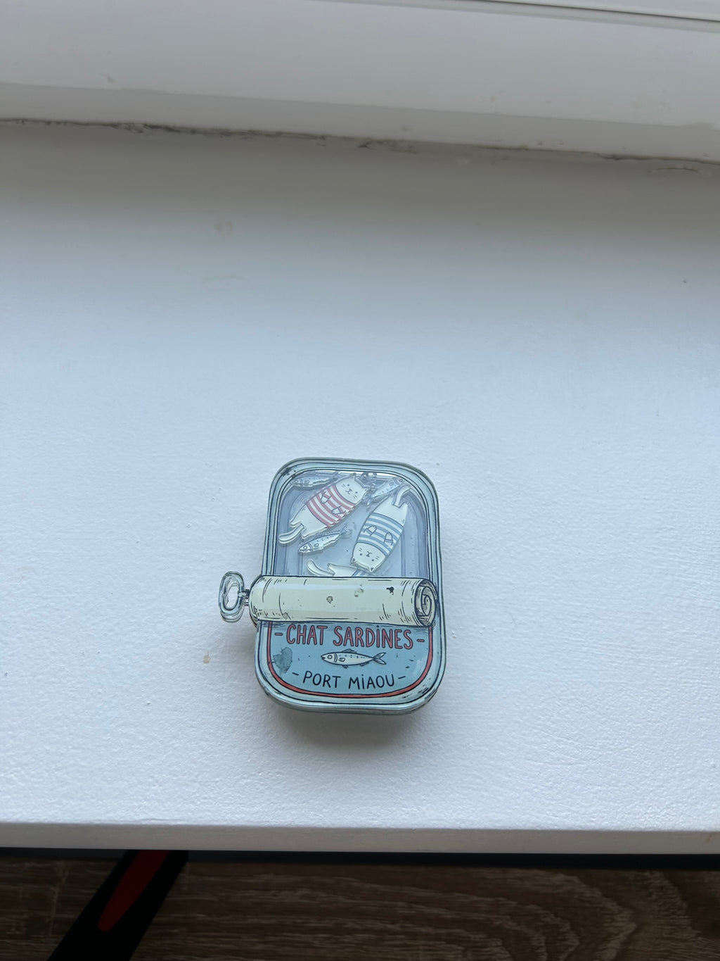 French Cat Sardine Shaker Phone Grip, Adhesive Phone Pop Out Stand