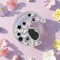 Crescent Moon Kawaii Cat Shaker Phone Grip Holder