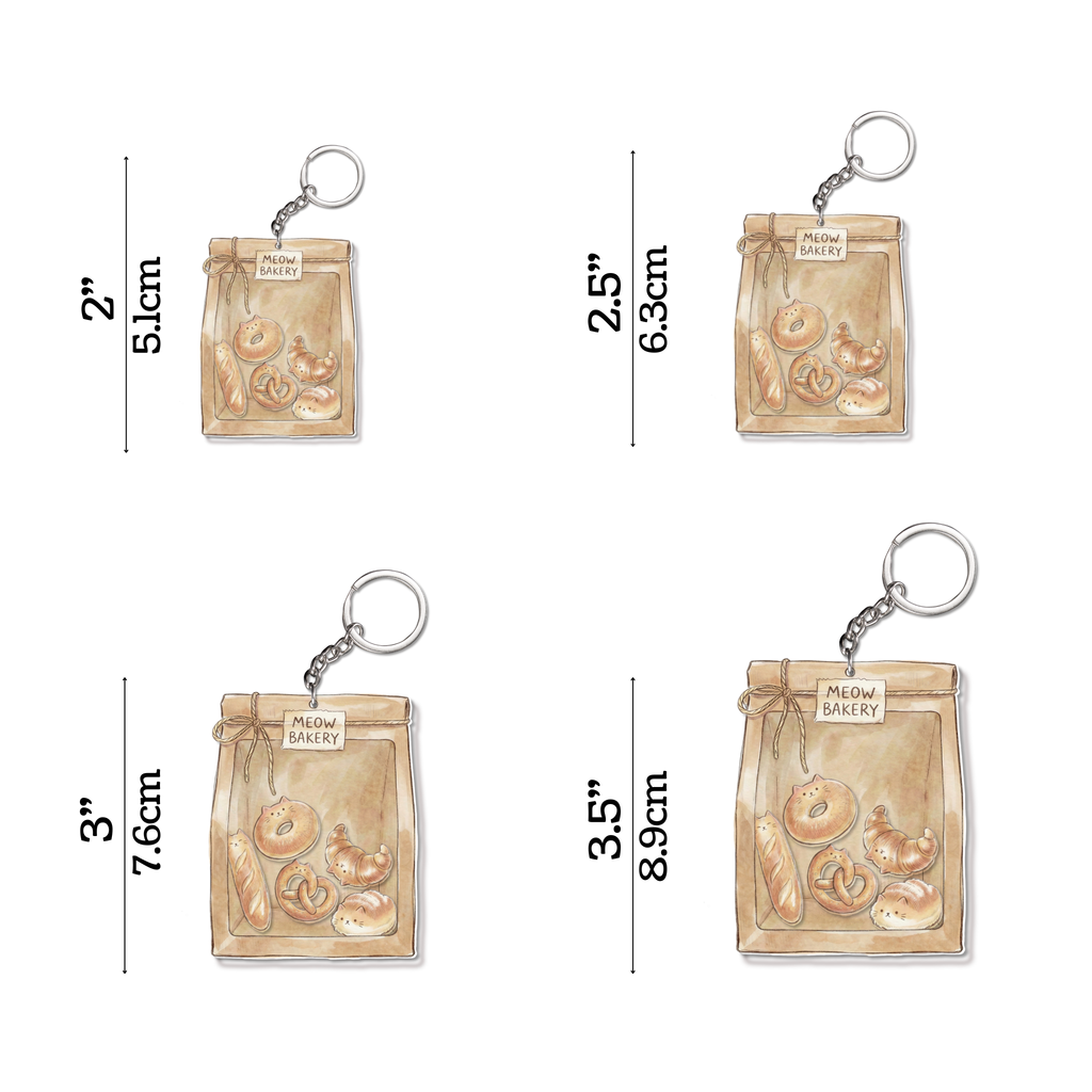 Cresent Moon Kawaii Cat Shaker ADHD Keychain