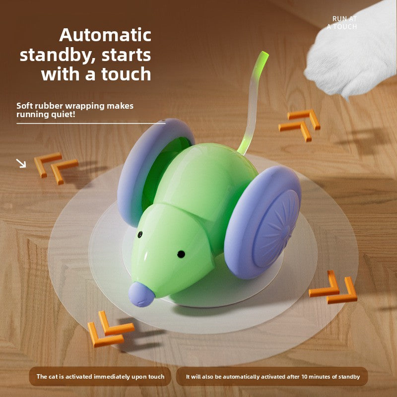 Automatic Rolling Cat Toy, Smart Touch-Activated Chase Toy