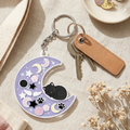 Cresent Moon Kawaii Cat Shaker ADHD Keychain