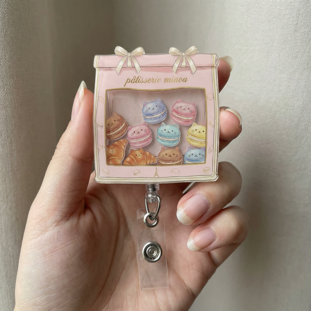 Cat Bakery Shaker Badge Reel