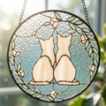 Two Cats Glass Suncatcher, Cat Lover Decor