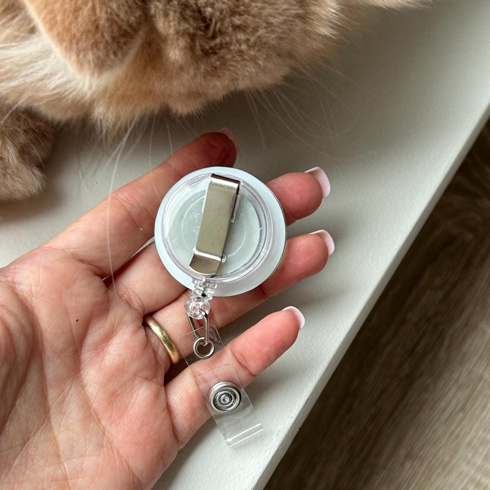 Dragon Fruit Cat Shaker Badge Reel