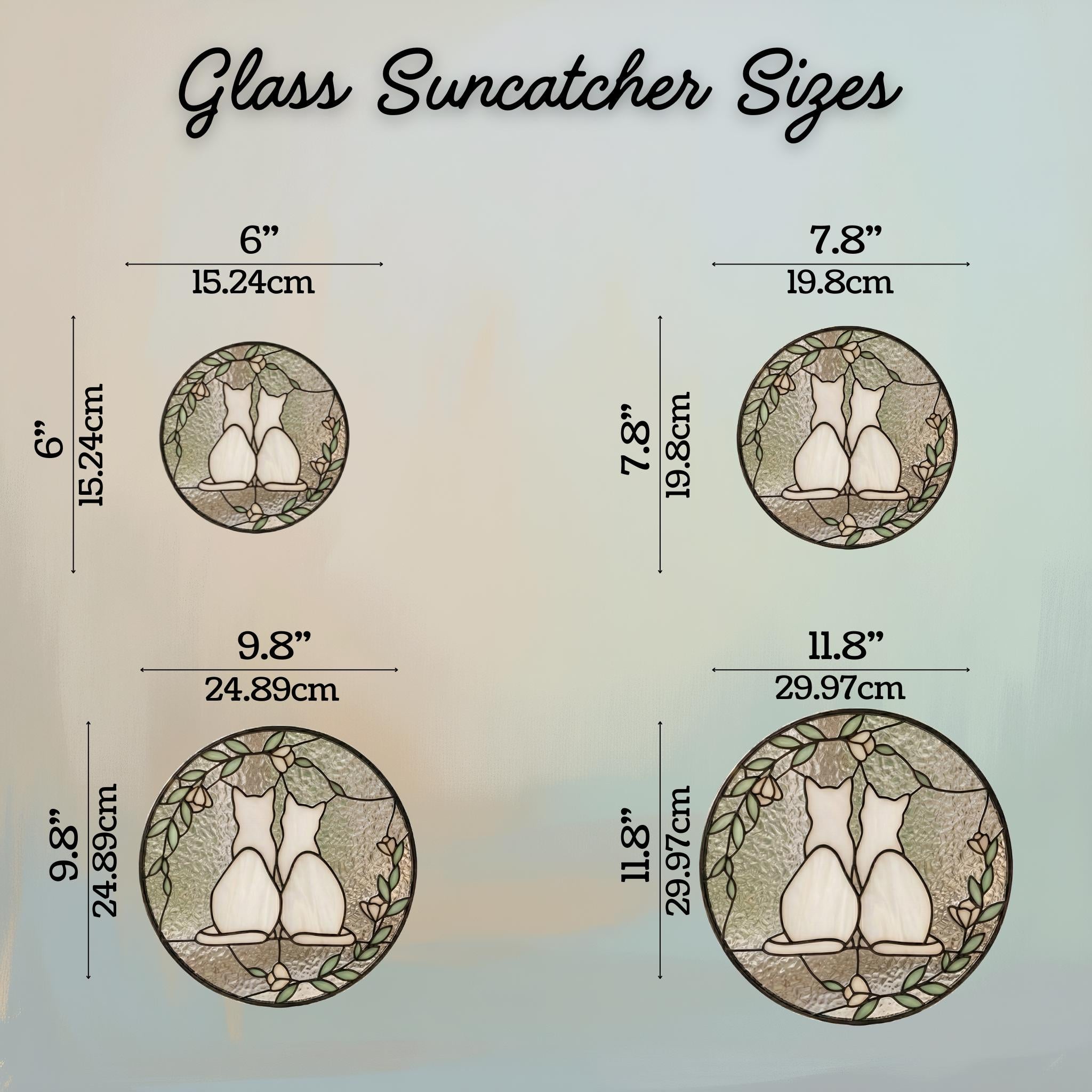 Two Cats Glass Suncatcher, Cat Lover Decor