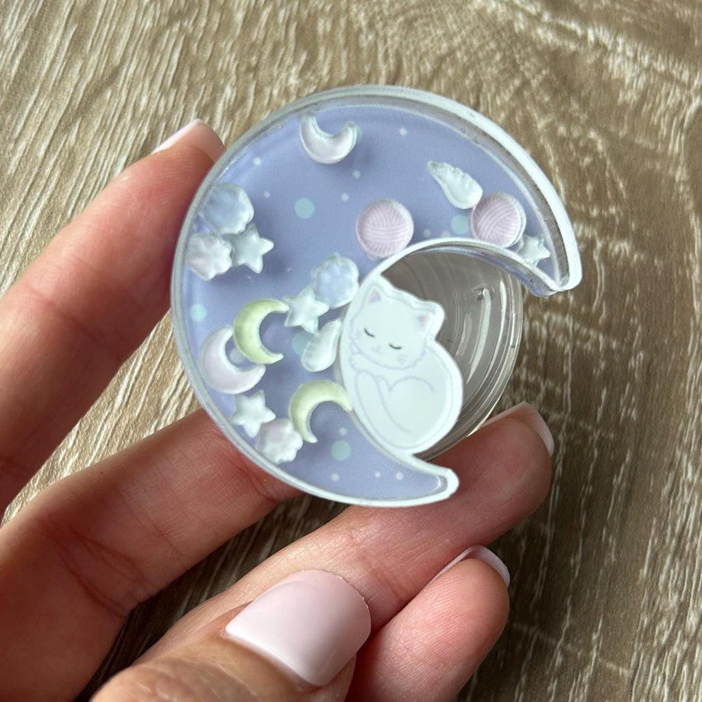 Crescent Moon Cat Shaker Phone Grip | Griptok