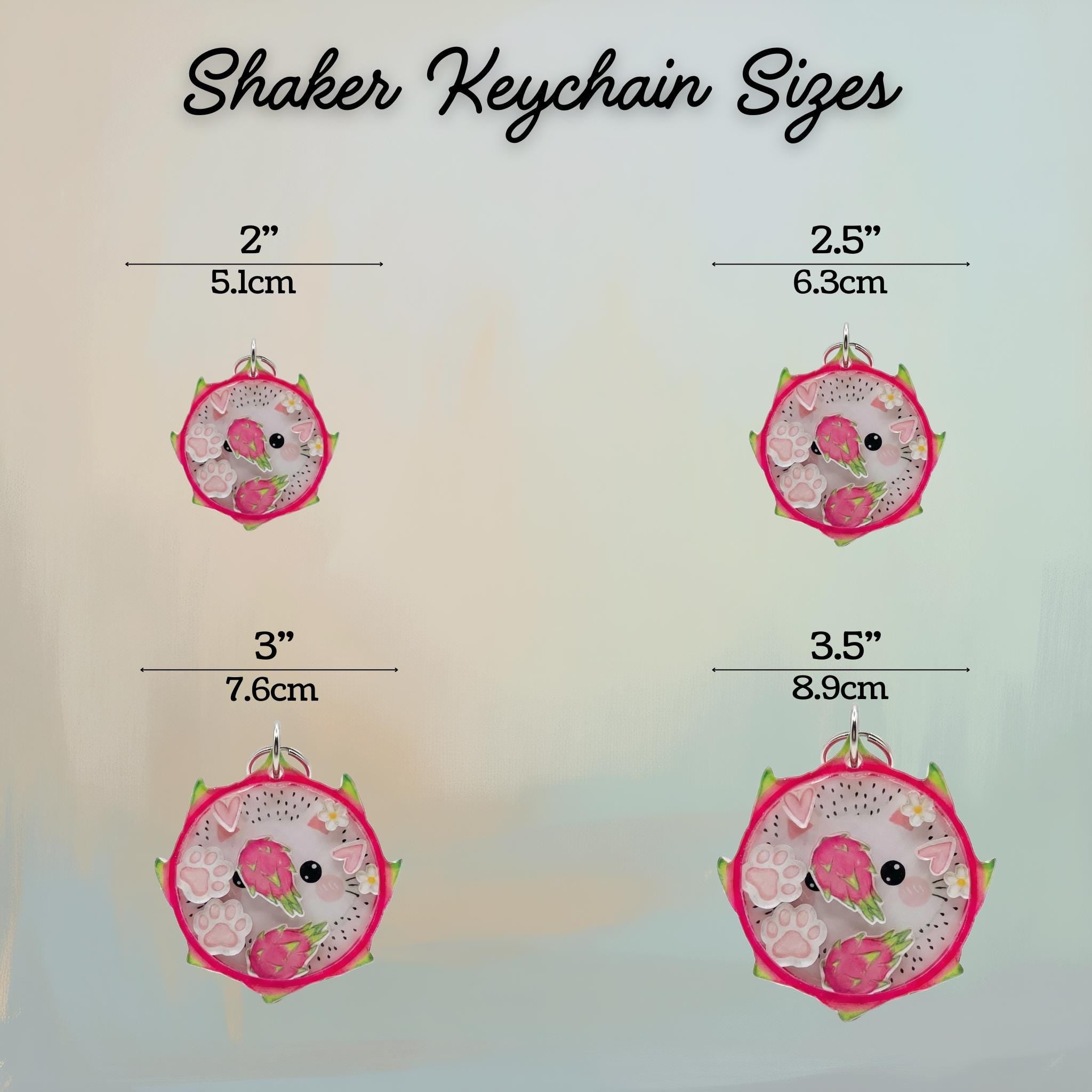 Dragon Fruit Cat Shaker ADHD Keychain