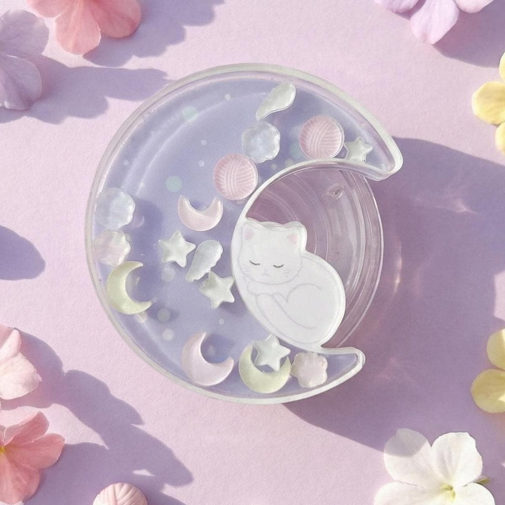 Crescent Moon Cat Shaker Phone Grip | Griptok