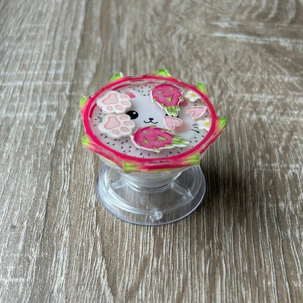 Dragon Fruit Cat Shaker Phone Grip