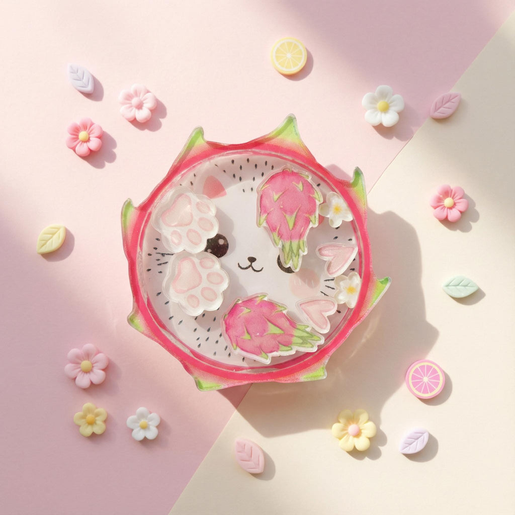 Dragon Fruit Cat Shaker Phone Grip