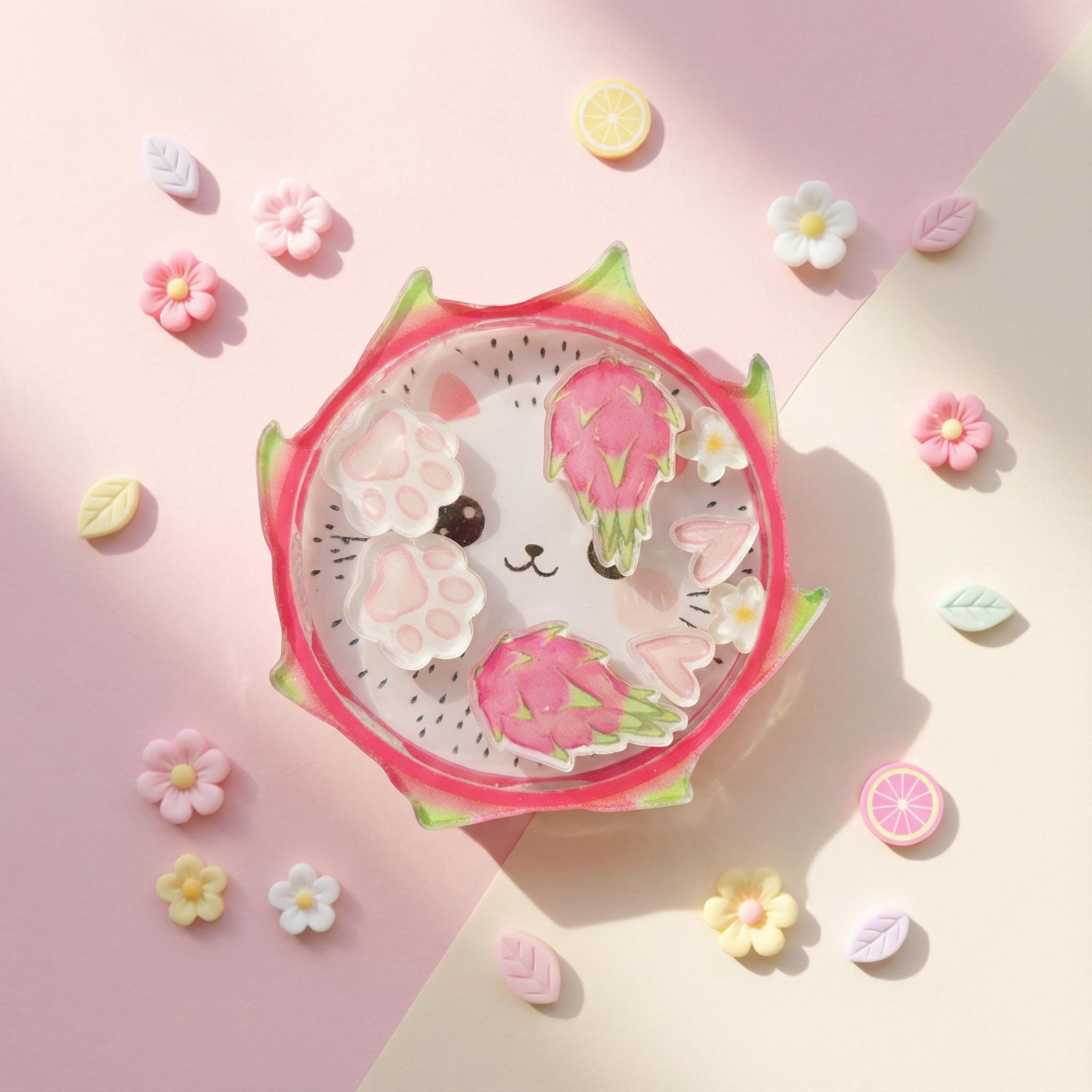 Dragon Fruit Cat Shaker Phone Grip