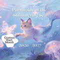 2026 / 2027 Purrmaid Calendar, Magical Mermaid Cat Art