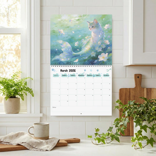 2026 / 2027 Purrmaid Calendar, Magical Mermaid Cat Art