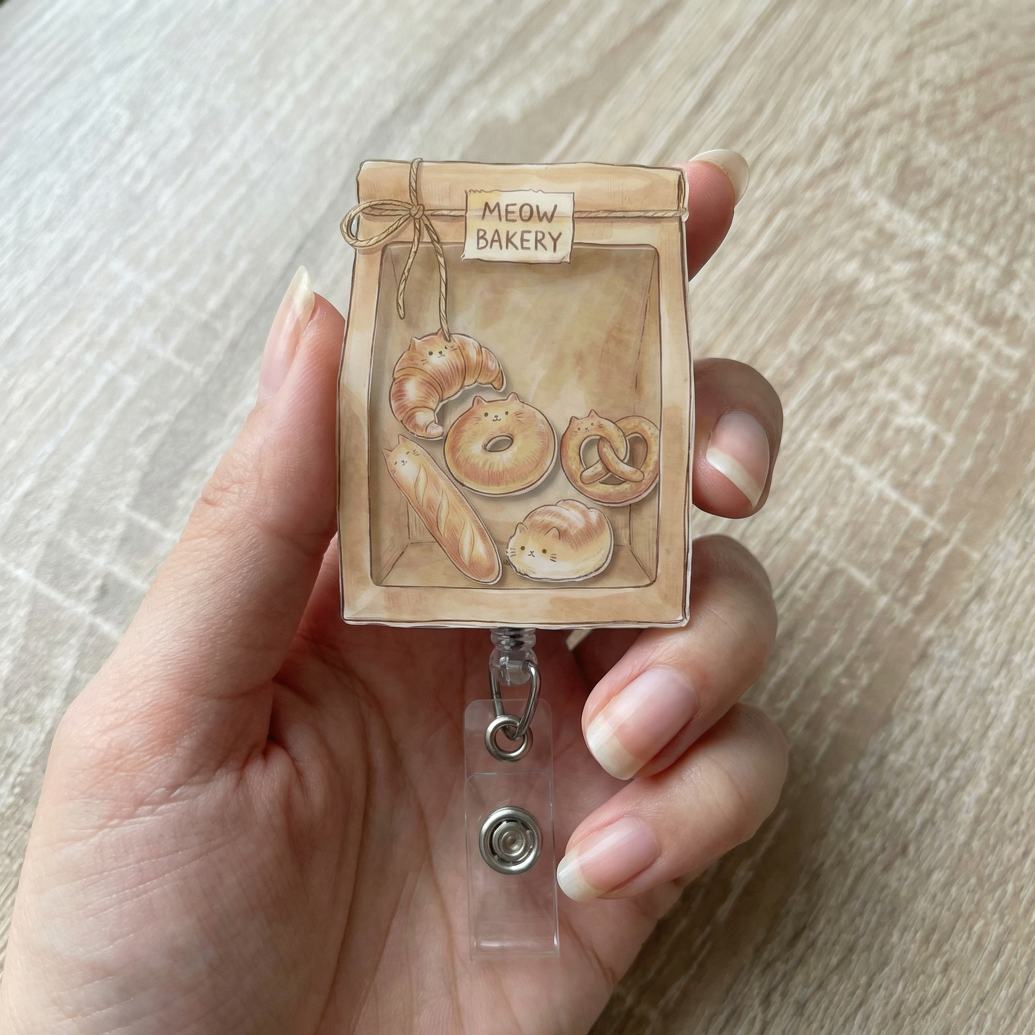 Cat Bakery Shaker Badge Reel